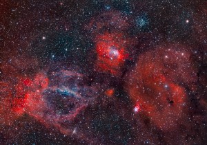 Sh2-157 Claw and NGC7635 Bubble Nebulae in HOO